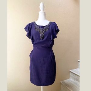 REBECCA TAYLOR Silk Dress Purple Size 4